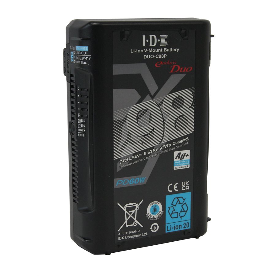 IDX DUO-C198P 193Wh Li-ion V-Mount Battery with 2x D-Taps & 1x USB-C