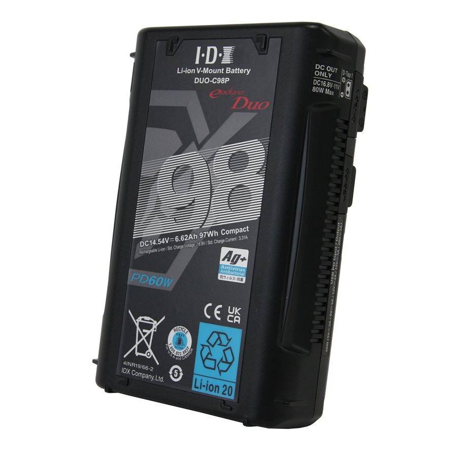 IDX DUO-C198P 193Wh Li-ion V-Mount Battery with 2x D-Taps & 1x USB-C