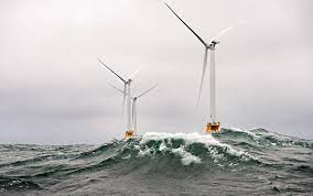 Wind turbines in rough seas