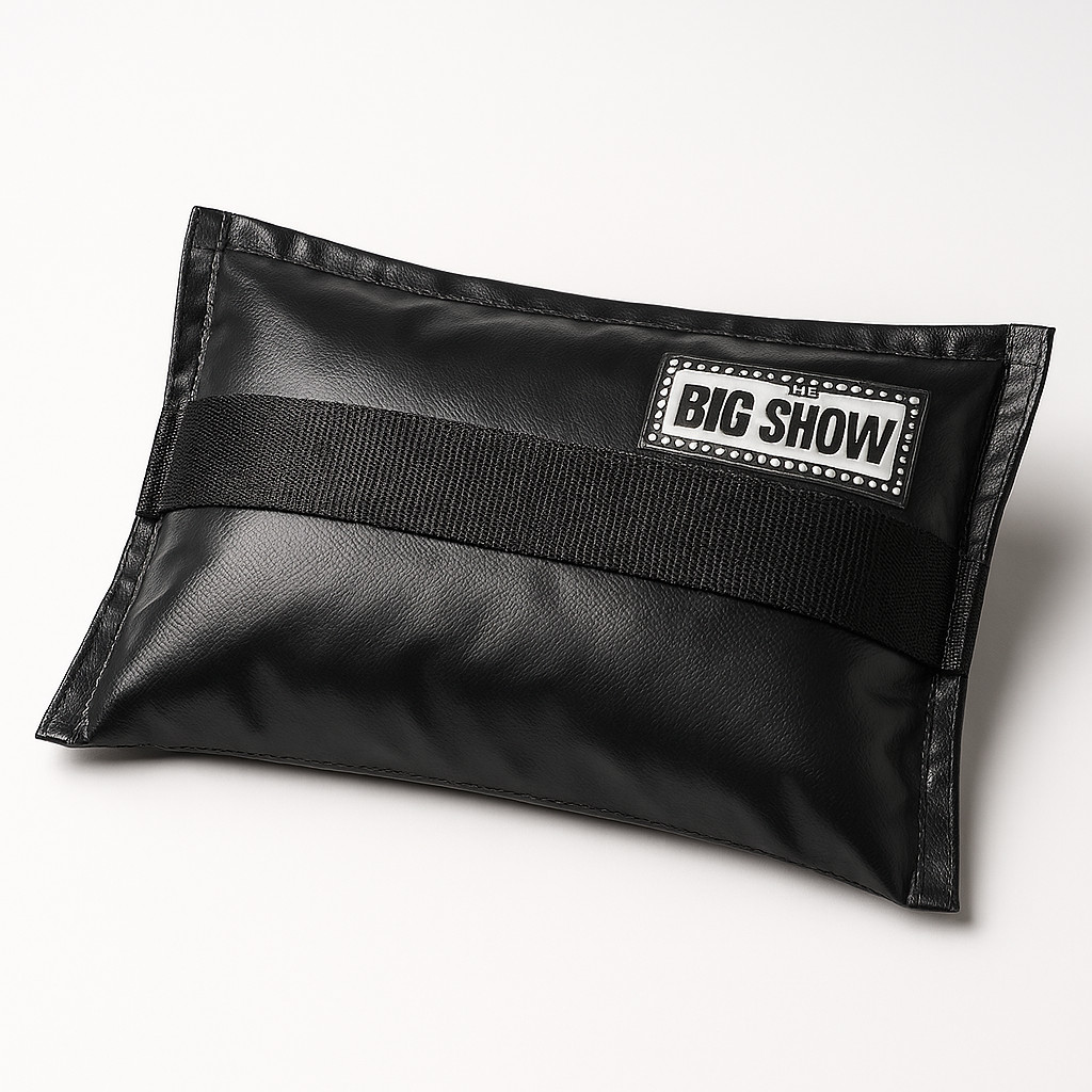 Professional shot bag used for stabilising lighting stands, boom arms and production equipment