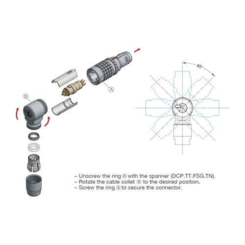 LEMO FSG.0T 2 Pin Angilissimo Right Angle Line Plug