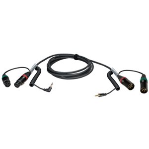 AMBIENT Straight mixer / camera loom 2xXLR3F + TRS 90° to 2x XLR3M+TRS