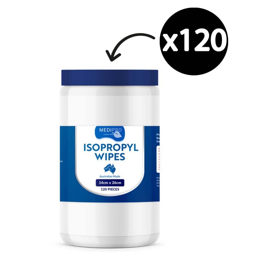 MediPro Hospital Grade 70 Isopropyl Alcohol Wipes 120 Wipes per Tub