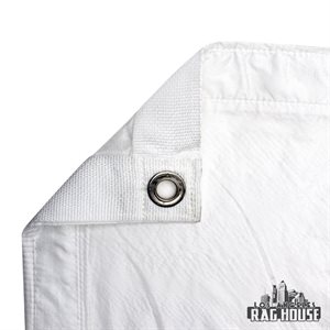 LA Rag House Textile 12x12' Quarter Grid White Silent