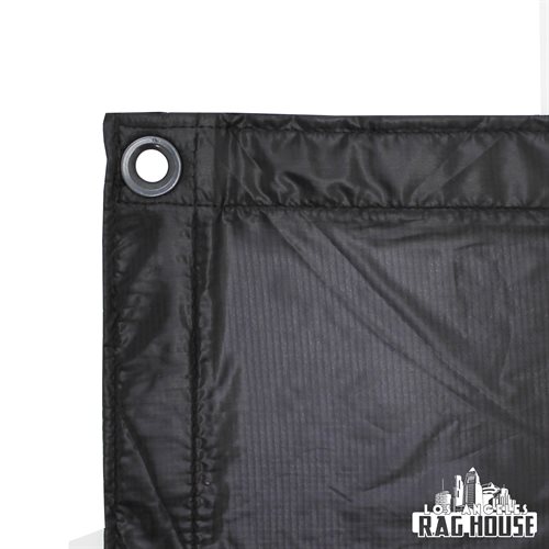 LA Rag House Textile 4x4' Quarter Grid Black Silent