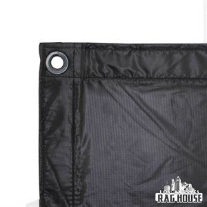 LA Rag House Textile 4x4' Quarter Grid Black Silent