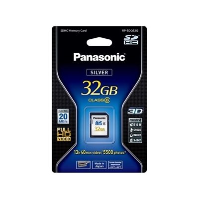 PANASONIC 32GB SDHC CLASS 6 SD CARD 20MB PANASONIC 32GB SDHC CLASS 6 SD CARD 20MB