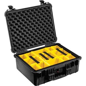 Pelican 1550 Case With Padded Divider Set - Black
