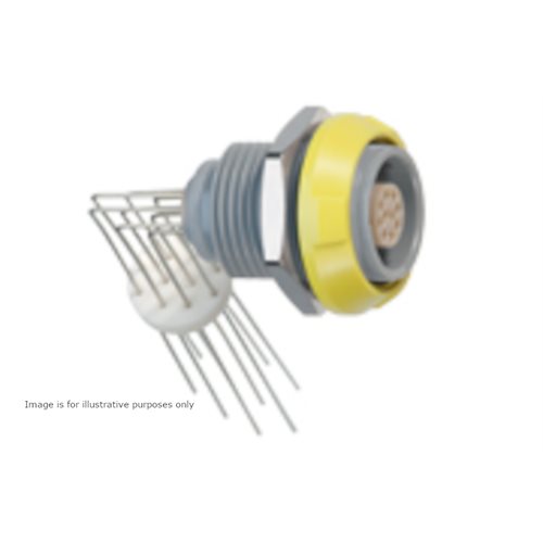 REDEL PKA 4 Pin Right Angle PCB Panel Socket Yellow Nut