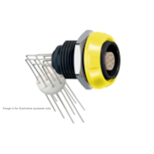 REDEL PKB 4 Pin Right Angle PCB Panel Socket Yellow Nut