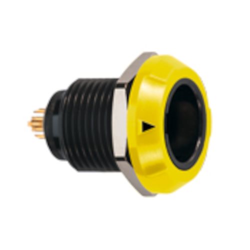 REDEL PLG 4 Pin Panel Socket Yellow Nut