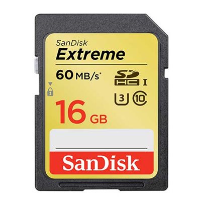SANDISK EXTREME SDHC 16GB 60 MB / S SANDISK EXTREME SDHC 16GB 60 MB / S