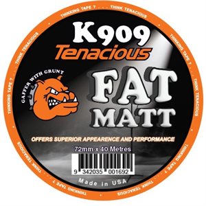 Tenacious K909 Fat Matt Tape Black 72mm x 40m