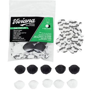 Viviana Fur for Lavalier Microphones - Round, Black & White
