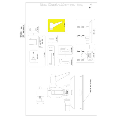Manfrotto 3.282 Plastic Ratchet Handle M10 F Manfrotto 3.282 Plastic Ratchet Handle M10 F