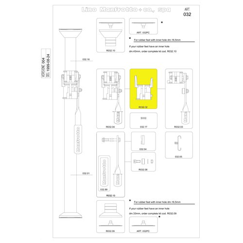 Manfrotto R032.02 Bottom Casting Section Manfrotto R032.02 Bottom Casting Section