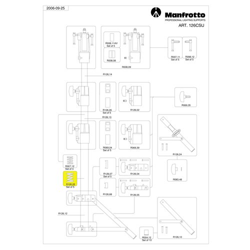 Manfrotto R126,22 Manfrotto Spring Lower Pole (Set Of 5) For 126Csu