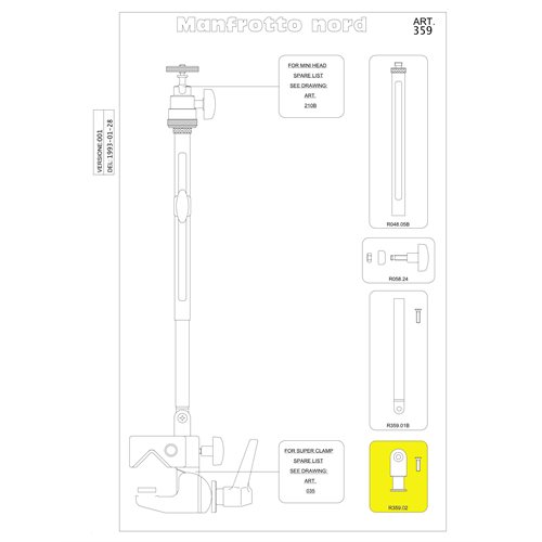 Manfrotto R359.02 Tube Adapter With Screw Manfrotto R359.02 Tube Adapter With Screw