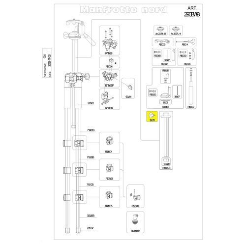 Manfrotto R390.15 Height Lock Knob Manfrotto R390.15 Height Lock Knob