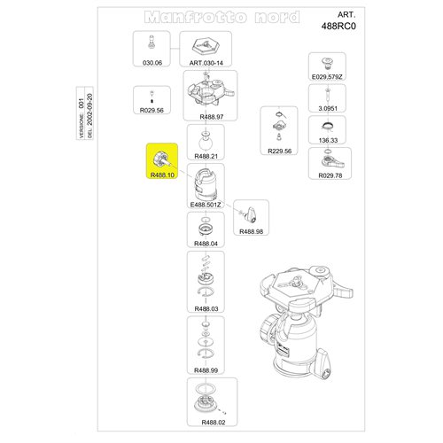 Manfrotto R488.10 Assy Knob For 488Rc2