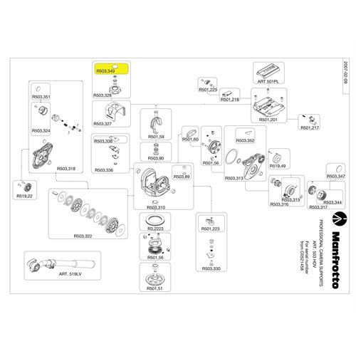 Manfrotto R503.349 Label, Pan Fluid For 503Hdv Head