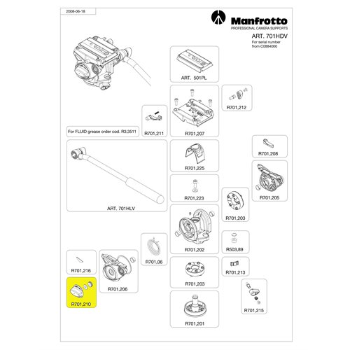 Manfrotto R701.210 Lock Off Knob Manfrotto R701.210 Lock Off Knob