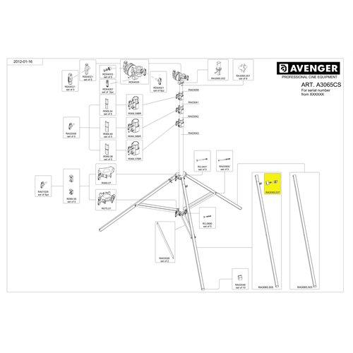Avenger RA3065.007 Assembly Knob For Adjustable Leg A3065Cs